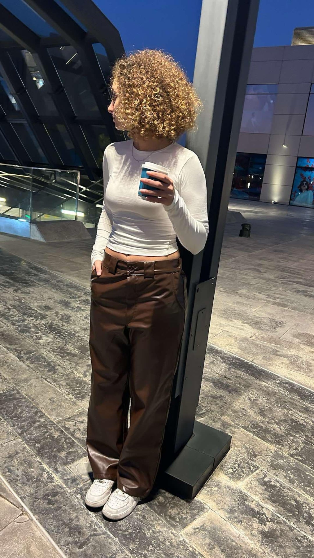 Unisex Brown Leather Pants