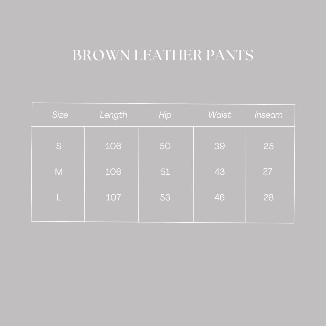 Unisex Brown Leather Pants