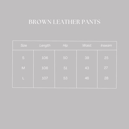 Unisex Brown Leather Pants